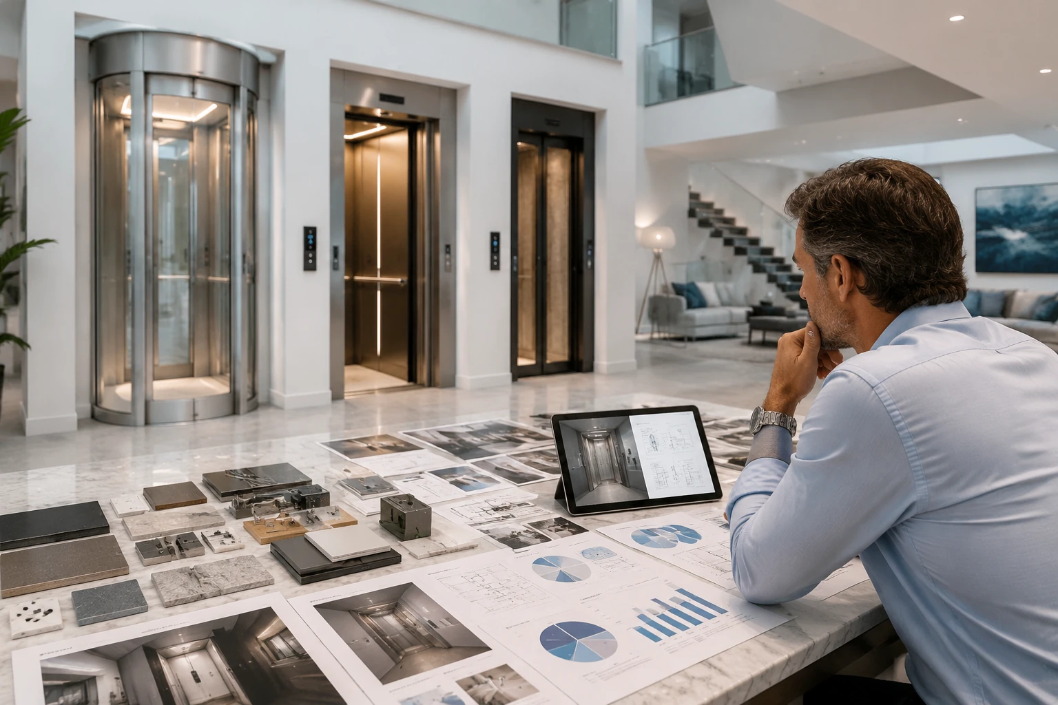 Various factors affecting home lift cost including design, installation, and customization in a modern home